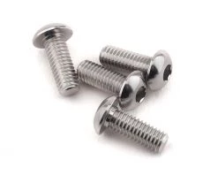 Yokomo 3x8mm Aluminum BD9 Button Head Hex Screw (4)