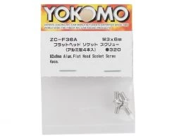 Yokomo 3x6mm Aluminum BD9 Flat Head Hex Screw (4) -Yoko Parts Store yokzc f36a 1
